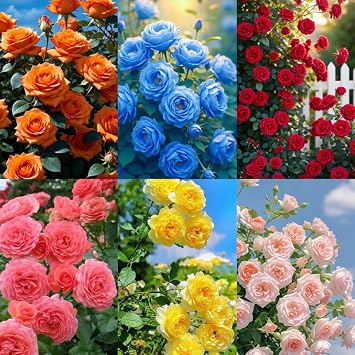 310+ Climbing Rose Bush Vine Seeds for Planting Outdoors-Perennial Cold Hardy Heat Tolerant Rose Flower Perfect for Wedding Gardens