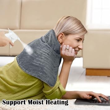 ZXU Jade Stone Heating Pad for Neck and Shoulder and Back, Electric Heated Neck Shoulder Wrap,Auto Shut Off Weighted 2.3lb,12 Heat Setting and 1-24h Auto-Off,Stay on Function,Hot Heated Pad