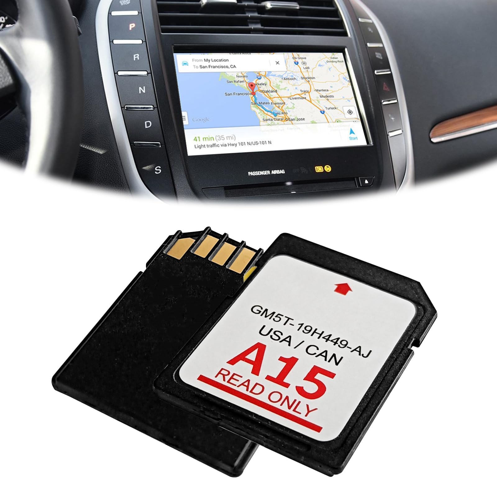 2024 A15 Navigation Car GPS SD Card Compatible with Ford/Lincoln Updated A15 USA Canada GM5T-19H449-AJ, Latest Version A15 Navigation SD Card
