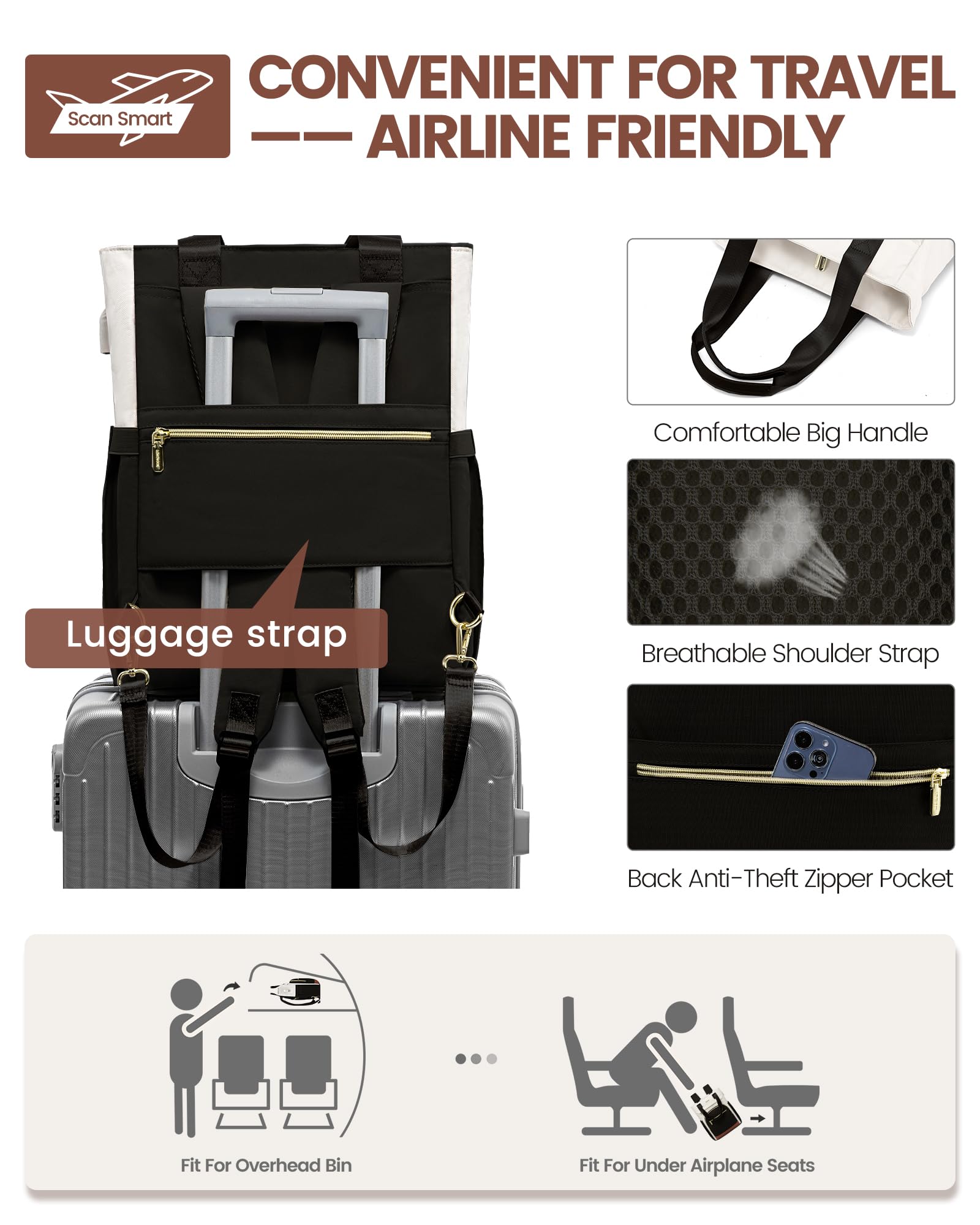 LOVEVOOK Zaino Donna, Zaino Porta PC Donna 15.6 Pollici Borsa Zainetto Donna Elegante 2 in 1 Zaino da Viaggio Zaini Scuola Superiore Media Moda Backpack per Università Ufficio Travel