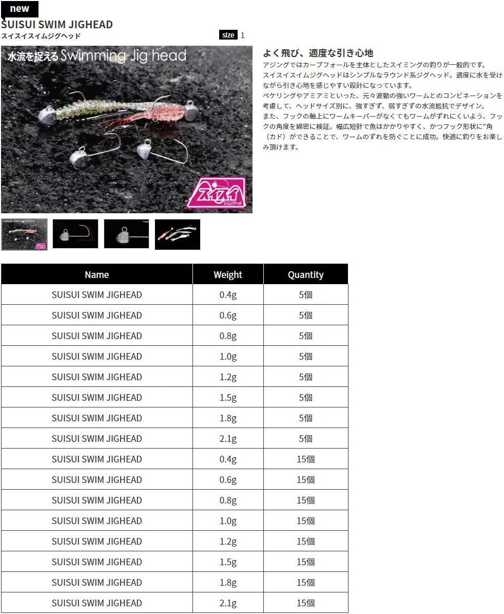 JACKALL Jig Head Swiss Swim Jig Head