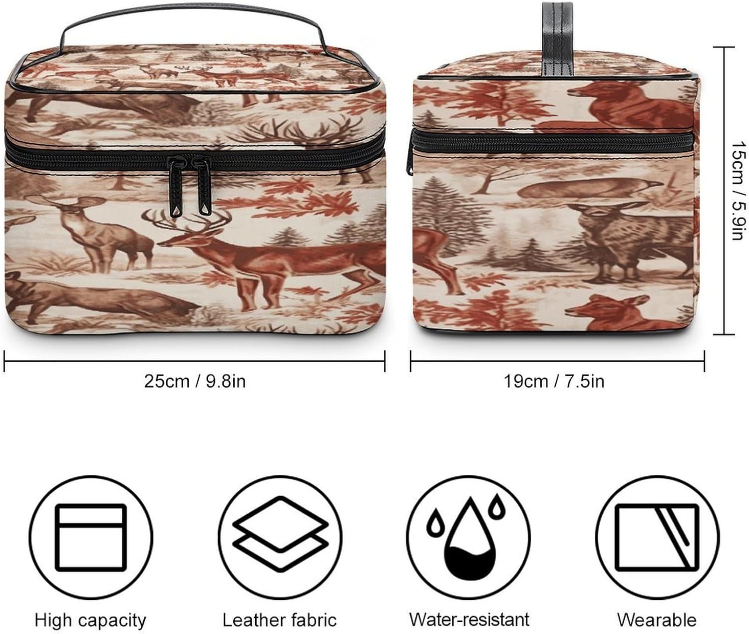 Animal Wilderness Bear Deer Travel Makeup Bag Cosmetic Bag Toiletry Bags image 2