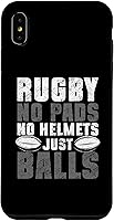Vista 7 de Funda para iPhone 14 Rugby Just Balls Funny No Helmets Sport Lover Rugby Player Case