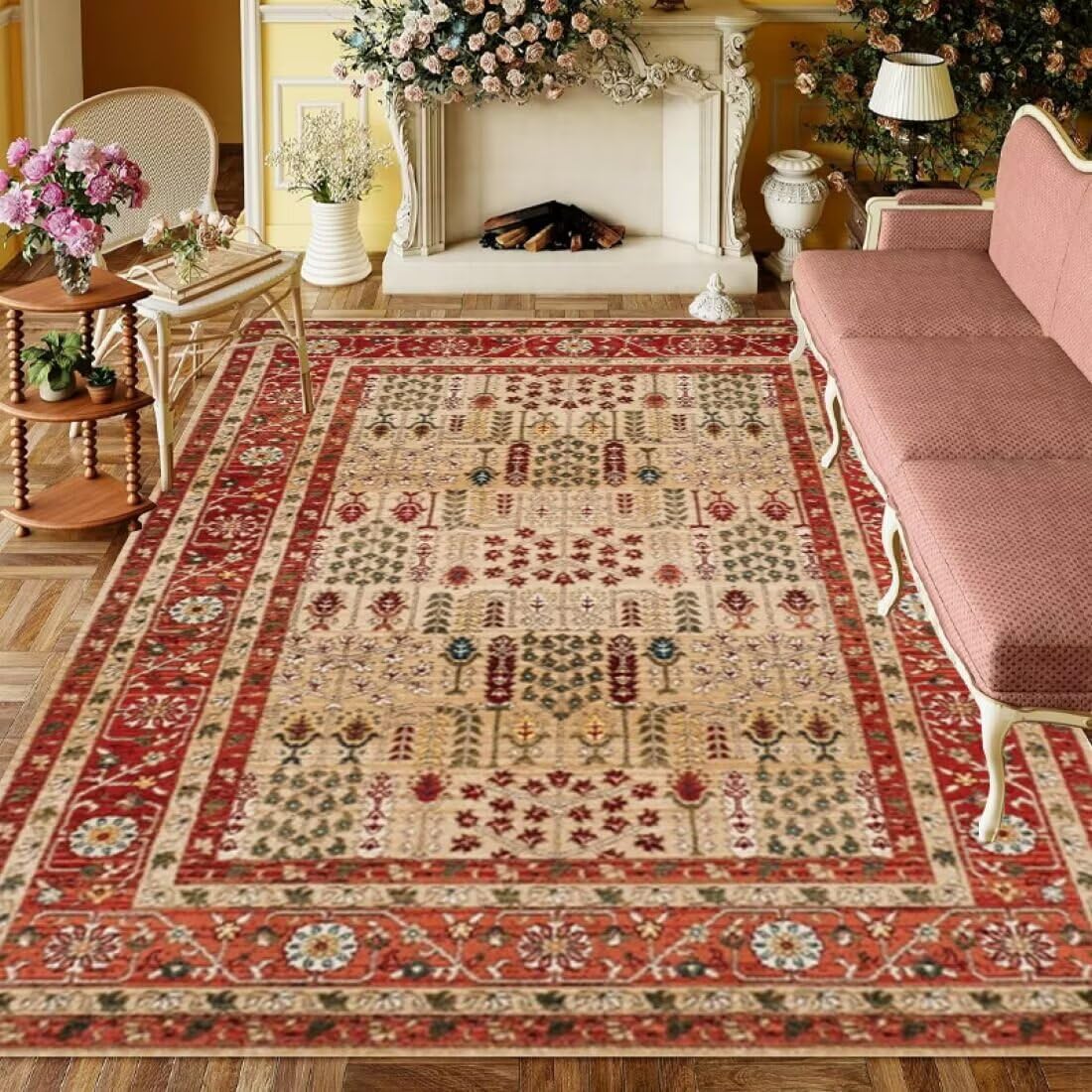 Tapis cuisine rouge 160x230cm résistant à l'usure et lavable