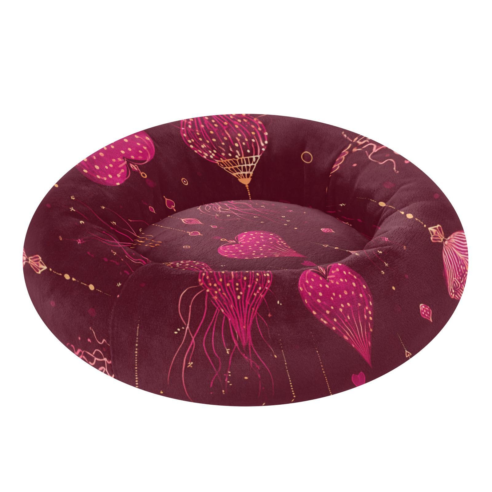Panier rose pour chien et chat de très petite taille Dreamy Jellyfish dans votre salon