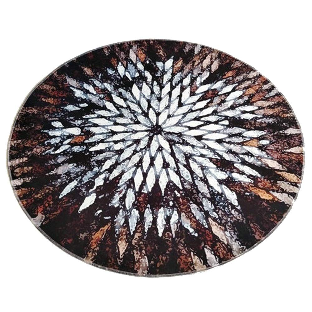 Tapis de sol rond 140cm antidérapant avec motifs géométriques pour bureau et chambre