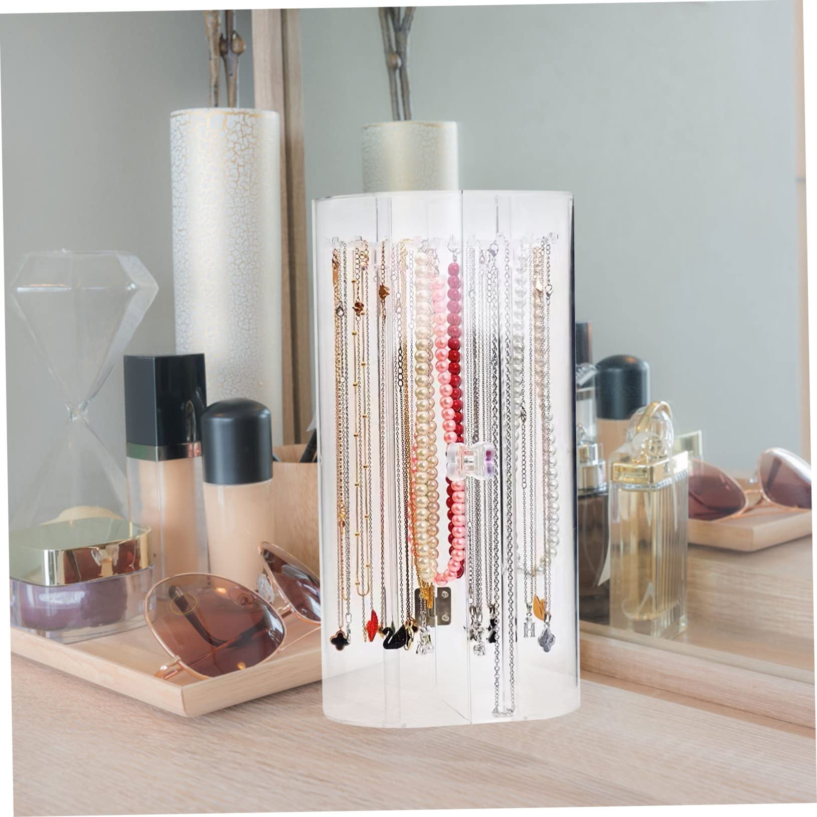 Schmuckständer aus Acryl Transparenter Armbandständer zum Aufhängen Schmuckregal mit Drehbarem Haken für Anhänger und Armbänder