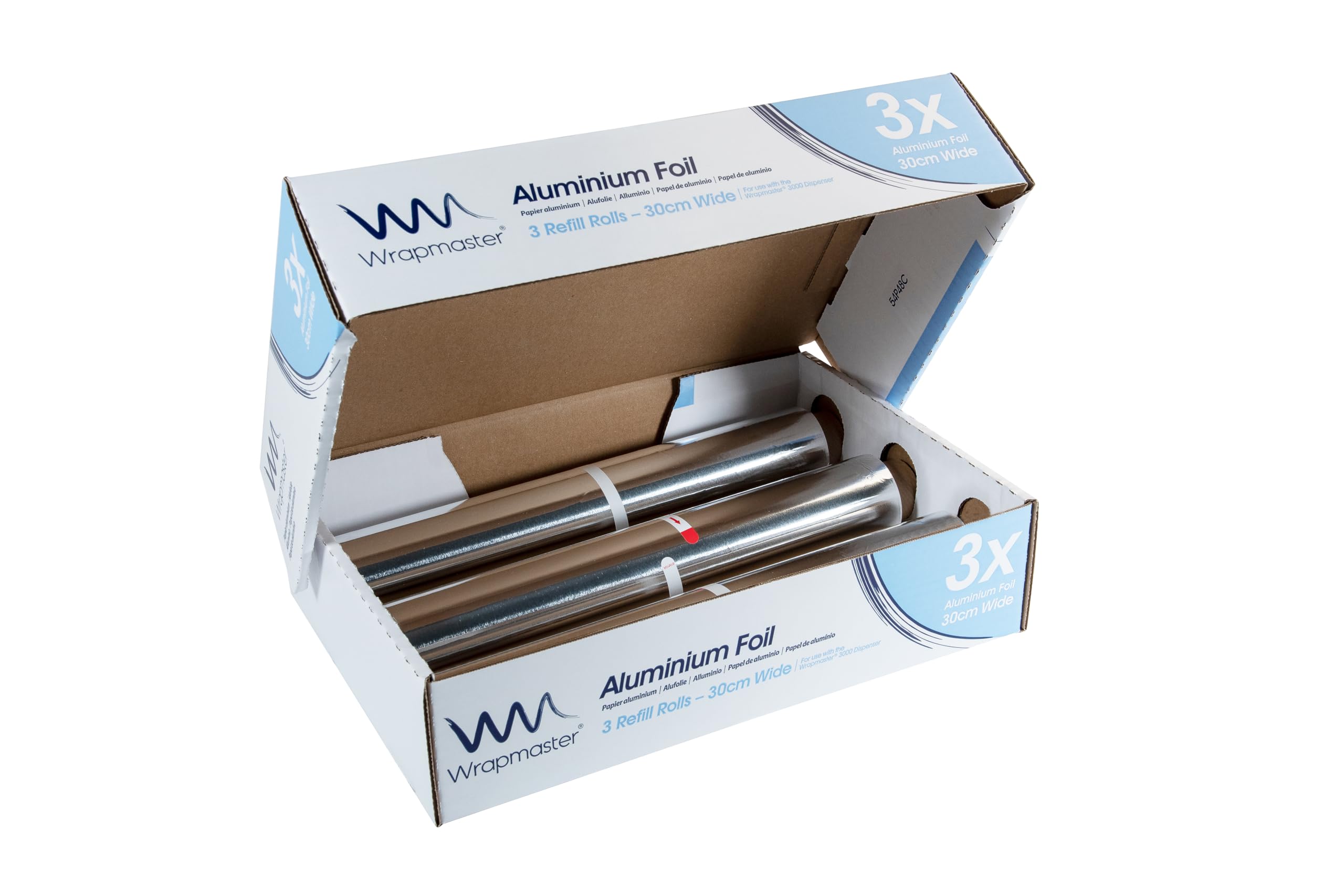 Wrapmaster Aluminium Foil Refill box contains 3 x 12" rolls (300mm x 90m)
