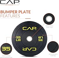 Vista 97 de CAP Barbell - Disco olímpico de goma para barra de pesas, para múltiples opciones