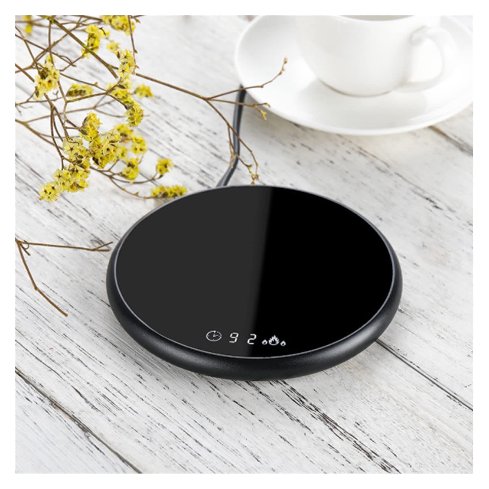 Calentador de Taza de café Termostática montañas de calefacción Aislamiento Taza Caldera Oficina en el hogar Inteligente Almohadilla térmica Impermeable Base de la Taza (Color : Black, Size : Defaul
