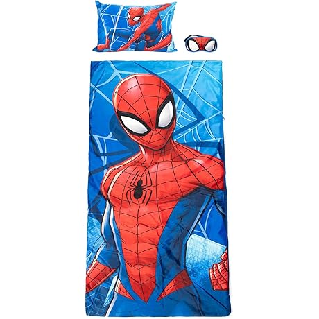 Marvel Spiderman Kids 3 Piece Sleepover Set with Cozy & Warm Slumber...