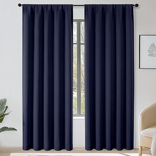 Miniatura 69 de OWENIE Sally Ever Green Cortinas Opacas para Dormitorio Sala de Estar 63 Pulgadas de Largo Juego de 2 Paneles, Aislamiento Térmico Ahorro de Energía