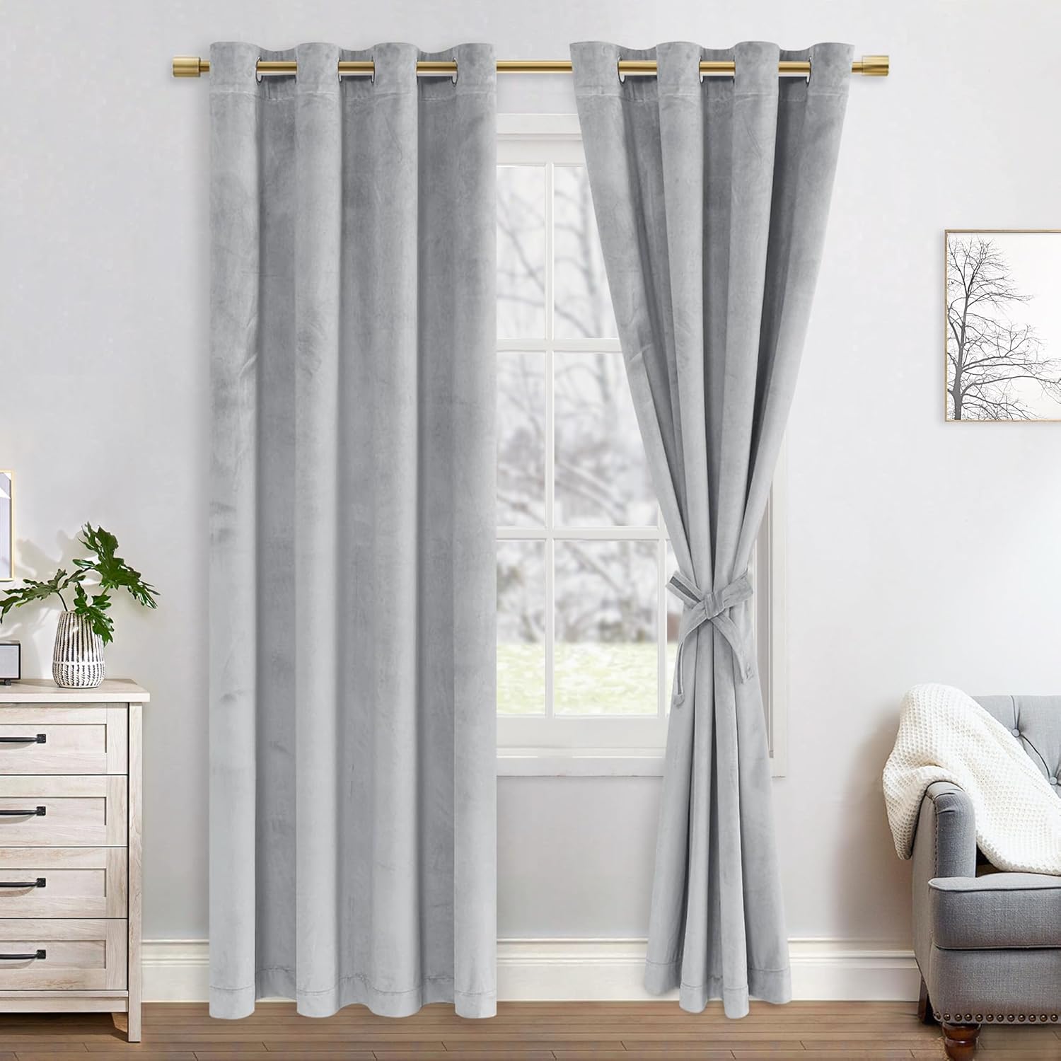 JIUZHEN Velvet Blackout Curtains termék képe