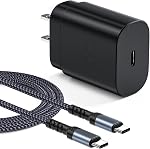 USB C Chargeur mural avec 10ft Accusés USB C Câble, Excgood Chargeur Super Fast Type C Bloc de charge compatible pour Galaxy S25 S23 S24 Ultra S22 S21 FE, A16/17/54/26/36, Z Pliage 7 (Noir)