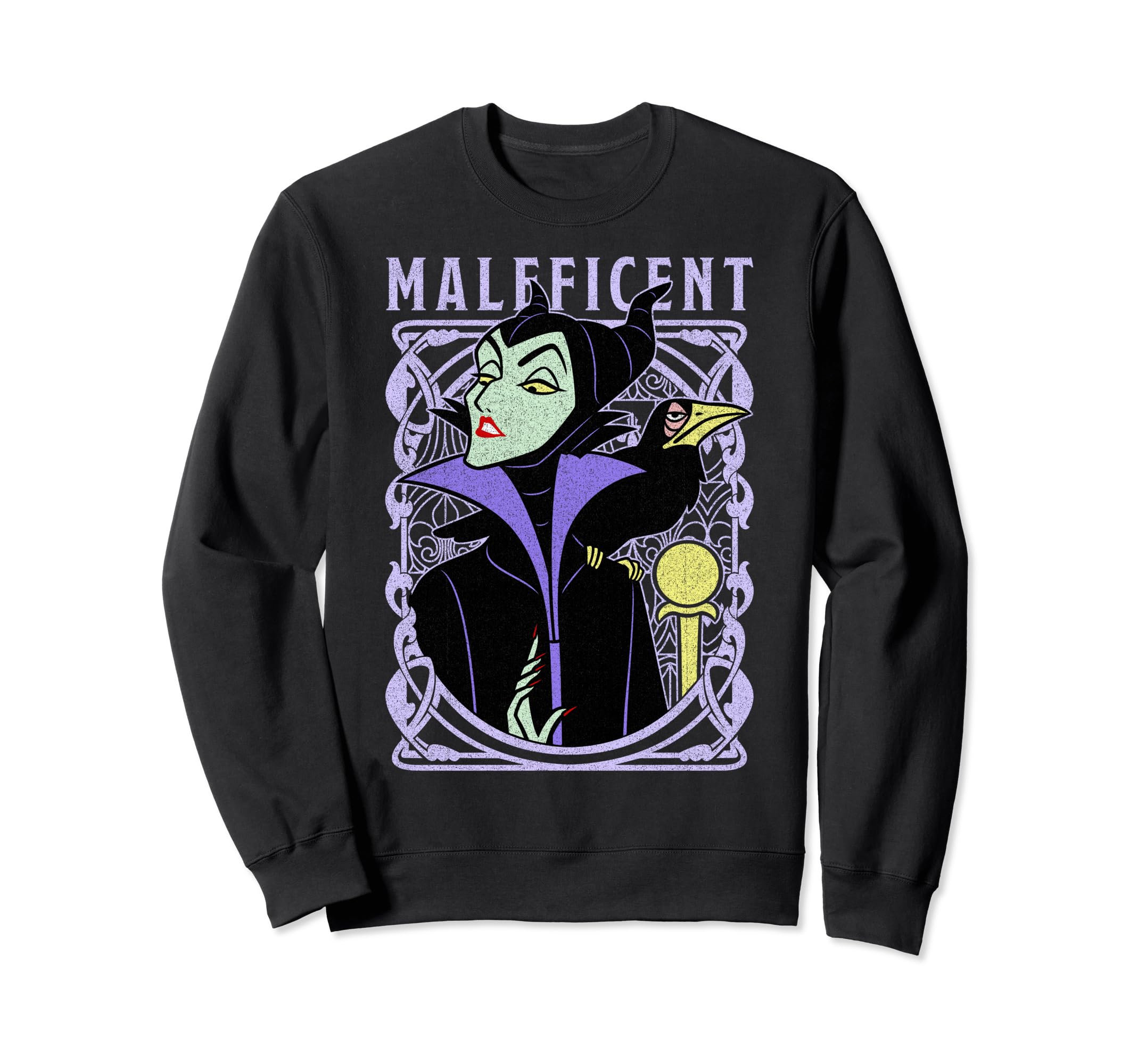 Amazon.com: Disney Sleeping Beauty Maleficent Old School Poster Sweatshirt  : Clothing, Shoes \u0026 Jewelry