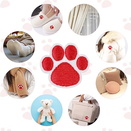 Miniatura 9 de Gadpiparty 20 parches de patas de perro parches con estampado de patas de gato parches bordados para planchar apliques de huellas tela de coser para