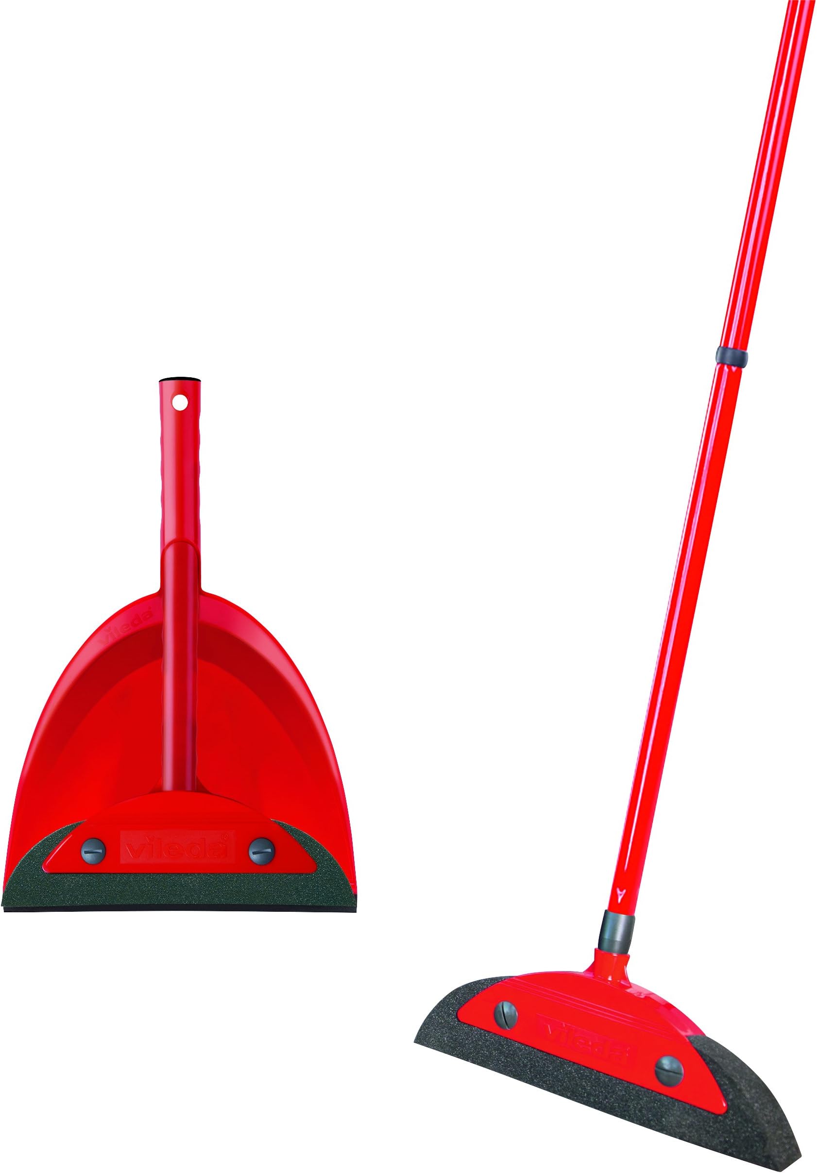Vileda 160498 3Action Broom Plus Long Handled Dustpan,Red,8 x 8 x 132