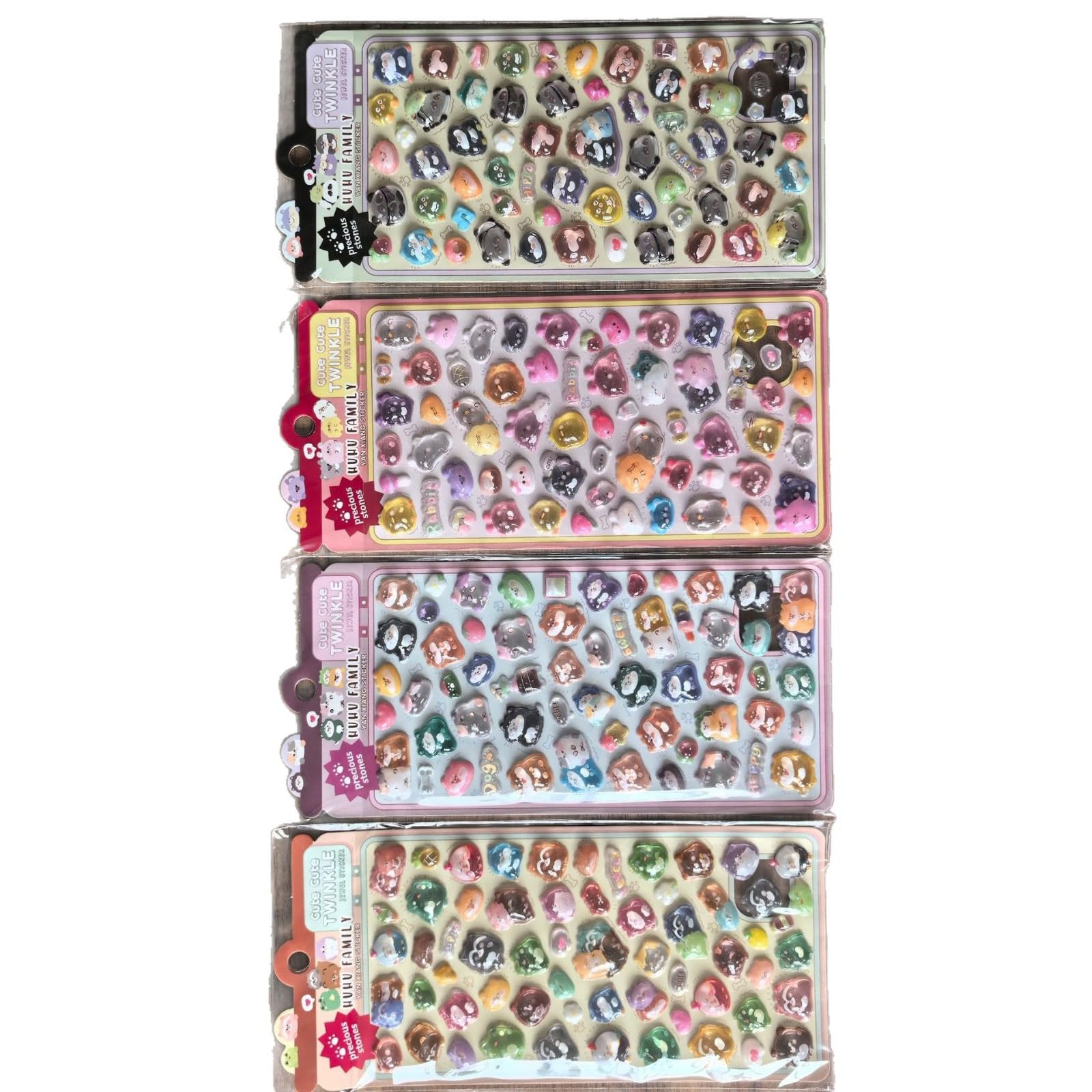 Embossed Animal Sticker Cartoon PVC Resin for Art Craft and Notebook Decoration Embossed Animal Cartoon PVC Resin
