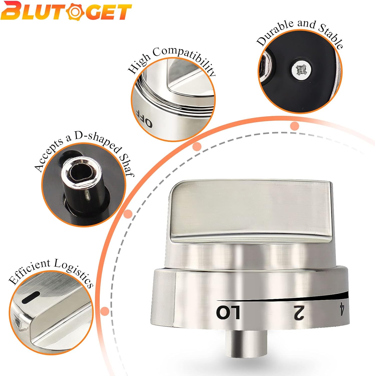 Flash Deals - 60% OFF AEZ73453509 Range Burner Control Knob by Blutoget (Pack of 5) - Compatible with LG Kenmore Oven Stove Knobs,Replaces AEZ72909007 AEZ72909008 AEZ72909013 AEZ73093308 - 1 Year Warranty