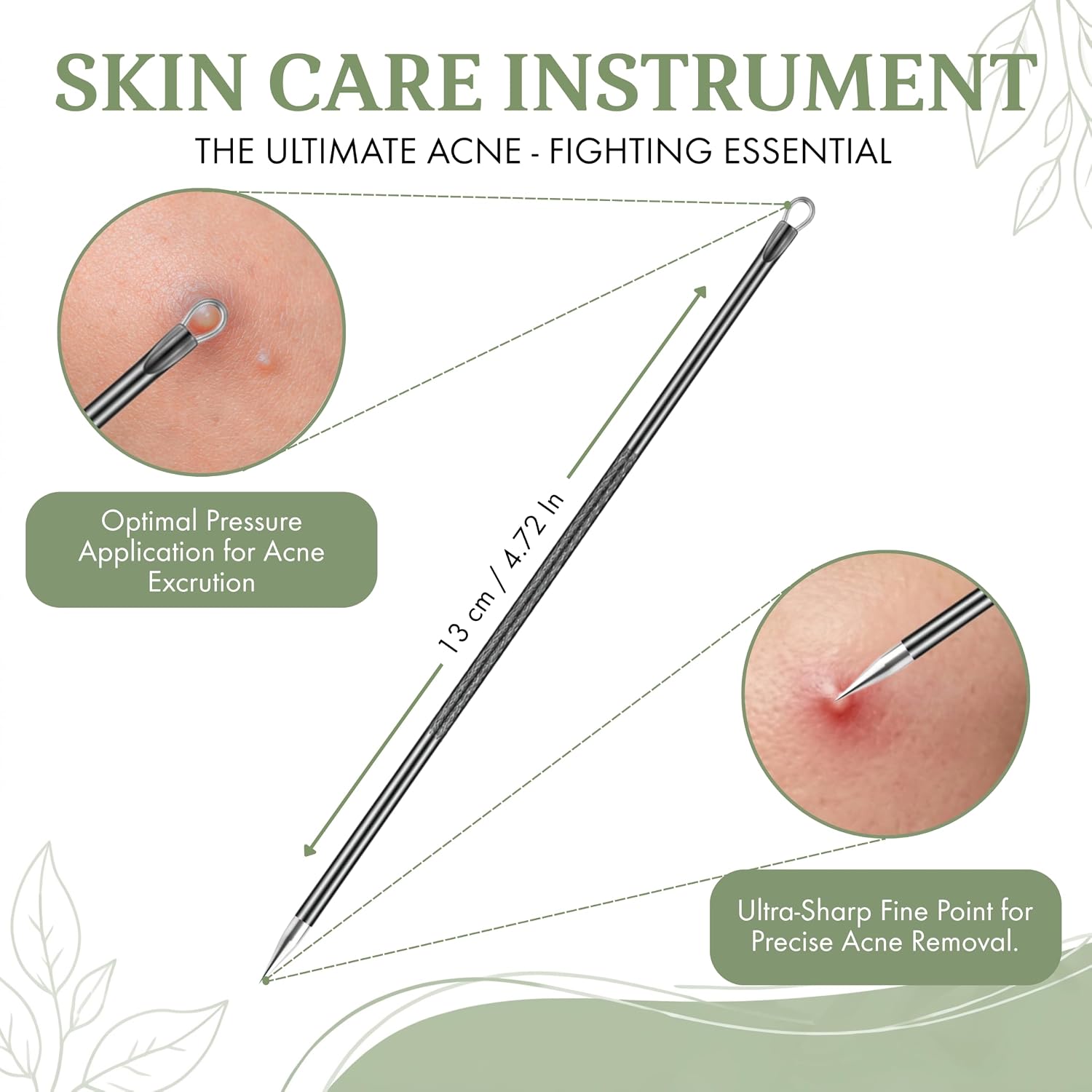 2 Pcs Pimple Popper Tool Blackhead Remover, Comedone Extractor for Acne