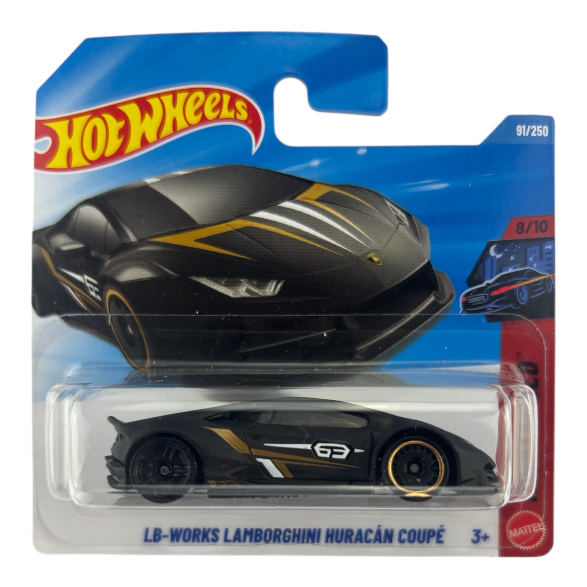 Hot Wheels LB-Works Lamborghini Huracan Coupe [Black] Night Speed 8/10, 91/250, 1:64 Scale Diecast Toy Vehicle