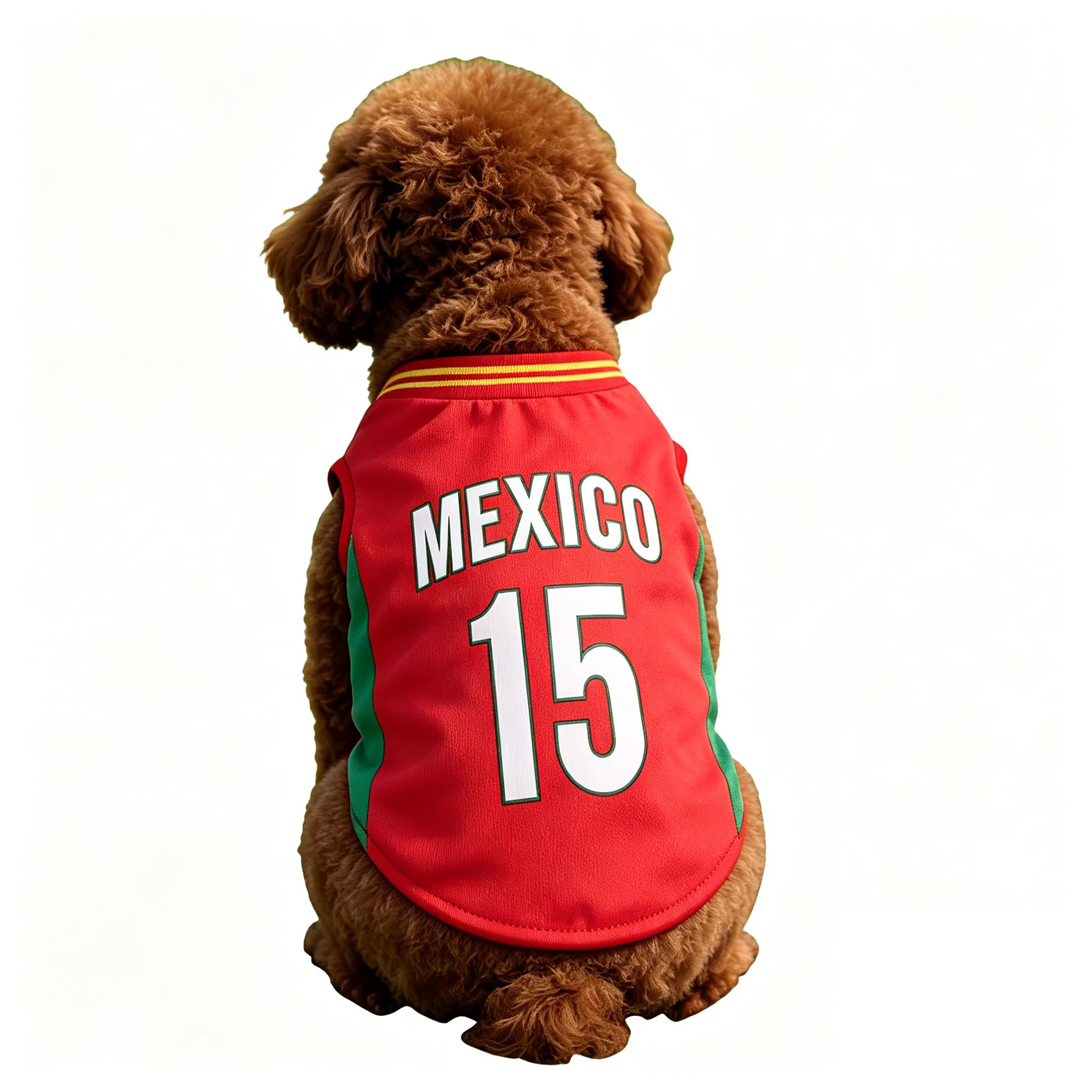 Dog England Shirt, World Cup Football Shirt for Pets, Polyester Mesh, Sleeveless, Sizes S-5XL, Multiple Countries