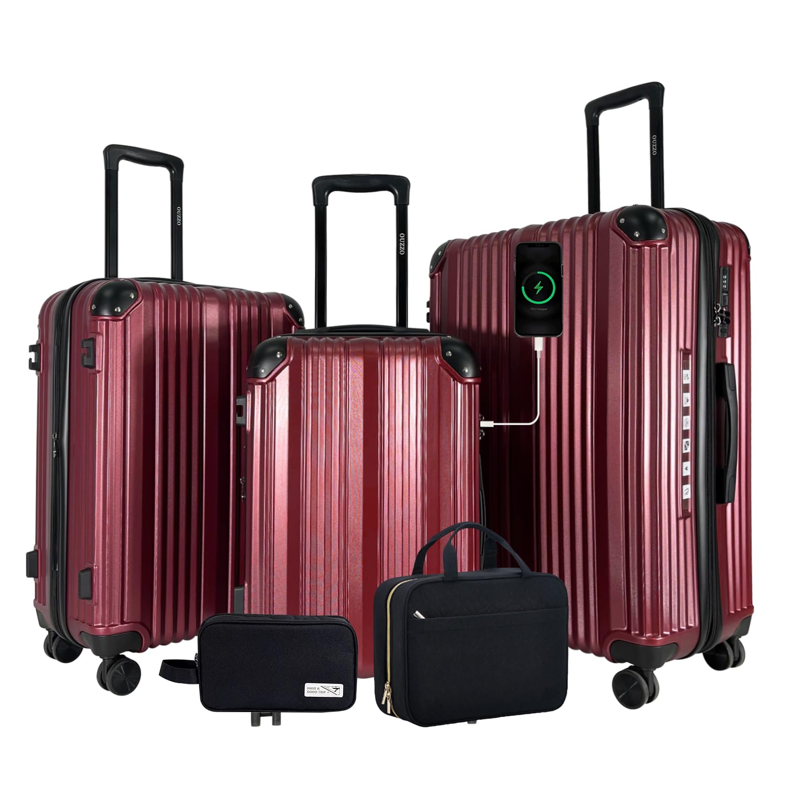 Photo 1 of *****AS IS ALL SALES FINAL NO RETOUZZO 3 Piece Luggage Sets Hardshell Expandable Suitcases Sets with Double Spinner Wheels Lightweight ABS+PC Checked Luggage with TSA Lock for Women Men Family Trips