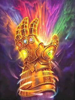 DIY 5D Diamond Painting Movie by Number Kits Full Drills for Adults,Round Full Drill Cross Crystal Rhinestone Pictures Arts Craft for Home Wall Decor Gift.(Infinite Gloves-1/30X40cm/11.8X15.7inch)