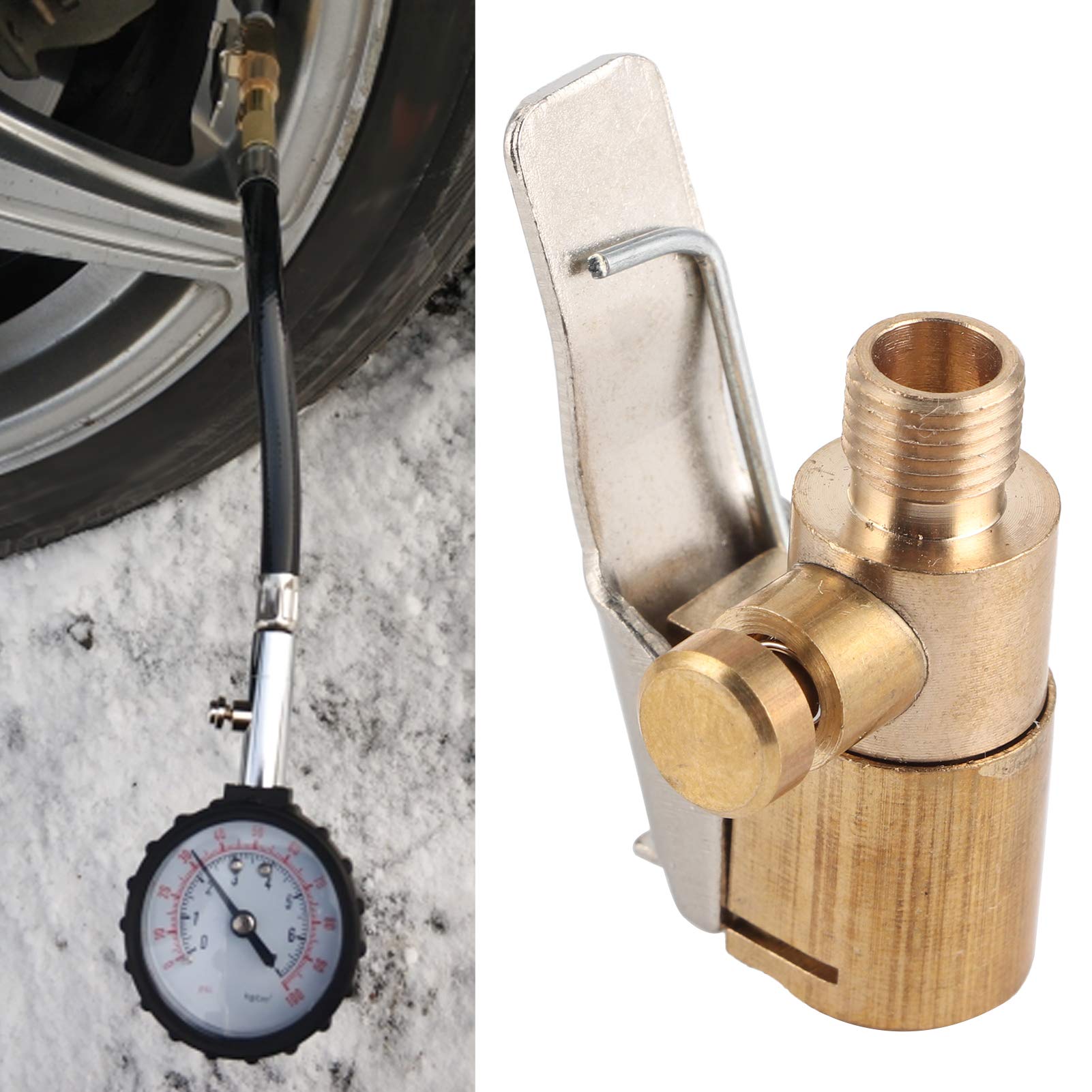 Adattatore Per Gonfiaggio Pneumatici Con Clip Rapida, In Ottone, Per Auto E Moto, Valvola Americana