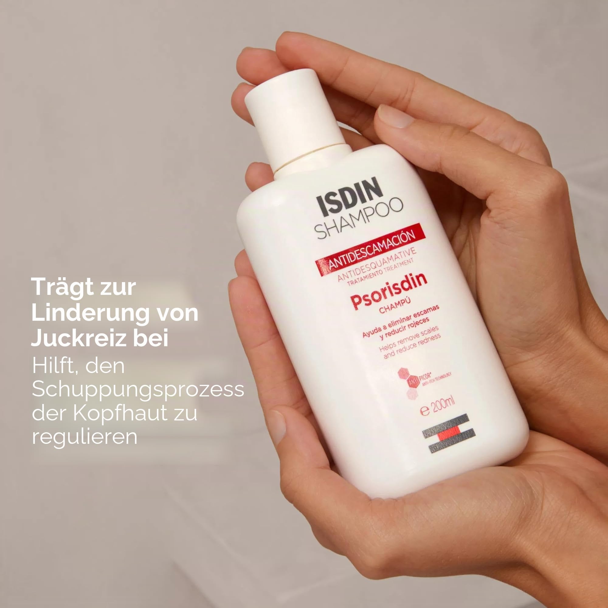ISDIN Psorisdin Anti-Schuppen Shampoo | Entfernt Schuppen (Psoriasis) und reduziert Rötungen der Kopfhaut