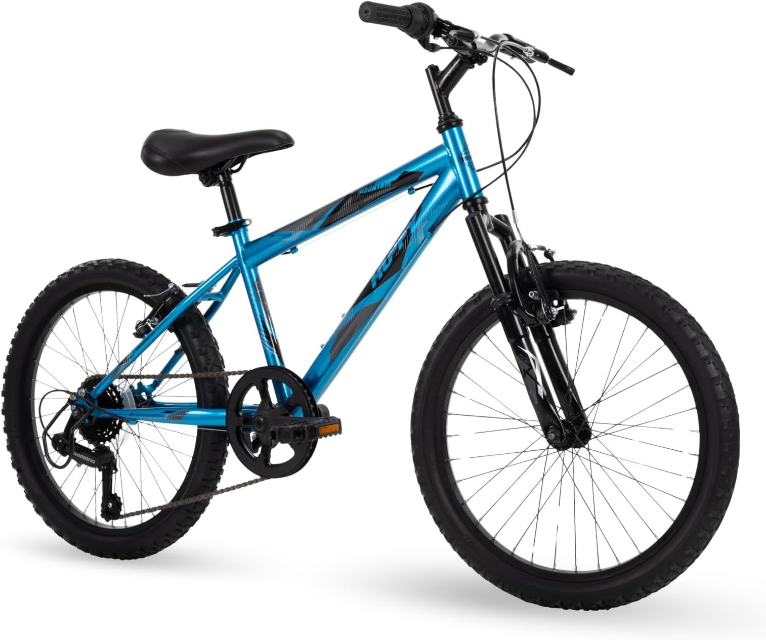 Huffy Stone Mountain Hardtail Mountain Bike for Boys/Girls/Men/Women, 20"/24"/26" Sizes, 6 or 21 Speed Shimano Twist Shifting, Front or Dual Suspension, Comfort Saddle, Sleek Colors