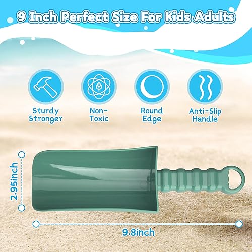 Miniatura 2 de Boost - Juego de palas de arena de playa de 9 pulgadas, pala de playa con mango antideslizante, herramienta de jardín para niños y adultos, kit de