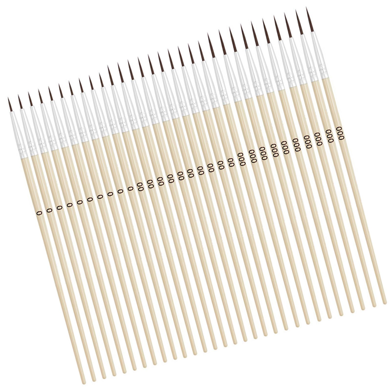 30Pcs Nylon Detail Paint Brush Wood Handle Miniature Paint Brush Set for Acrylic Watercolor Gouache Oil Face Painting Nylon Brushes