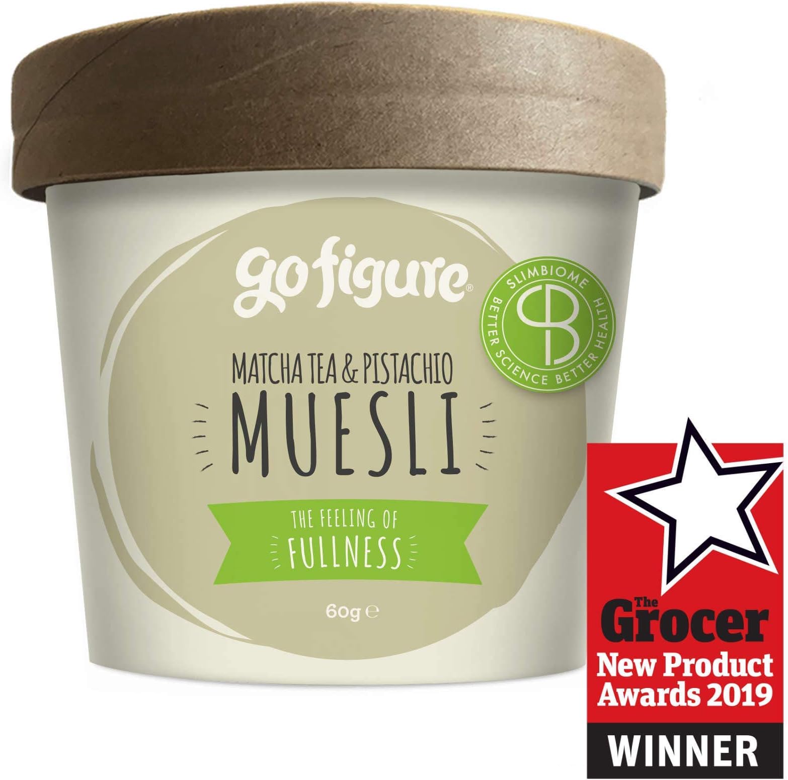 GoFigure Muesli, Matcha Tea and Pistachio (60g), With SlimBiome For Weight Management, 8 Pack