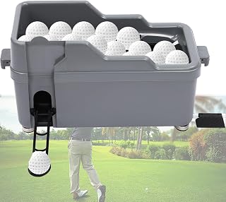 NYANS Golf Ball Dispenser with Push Lever, Golf Ball Automatic Dispenser Machine, Hold 80-100 Golf Balls, Non-Electricity Tee Up for Golf Yard Training Grey