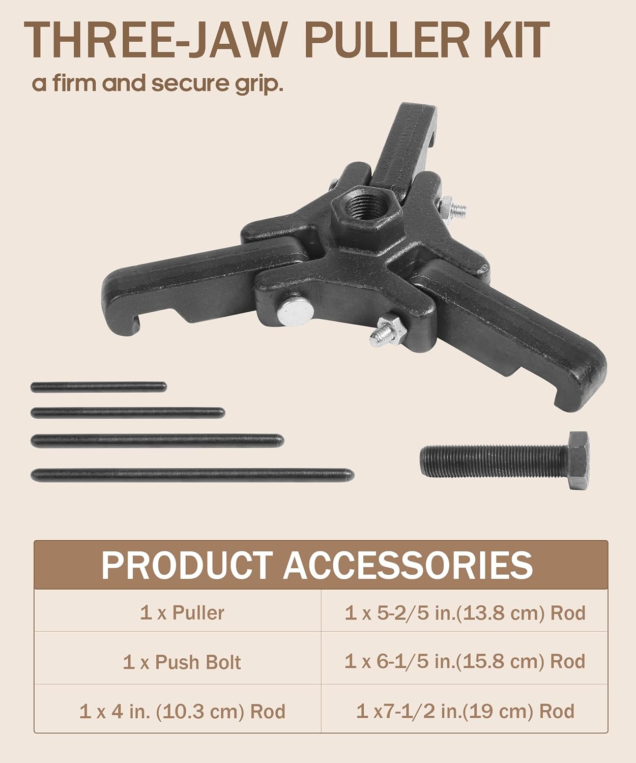 bylikeho Harmonic Balancer Puller Kit,Harmonic Damper Pulley Puller,Automotive Specialty Tools,Car Accessories Adjustable 3-Jaw Puller for Harmonic Balancer Removal,Compatible with GM and More