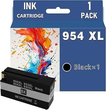 Replacement 954XL Ink Cartridges Compatible for HP 954 Ink Cartridge Work | for HP 954 Ink Cartridge Work for HP officejet pro 7720 7740 8210 8216 8702 8710 8715 8720 8725 8730 8740 Printers,Black1