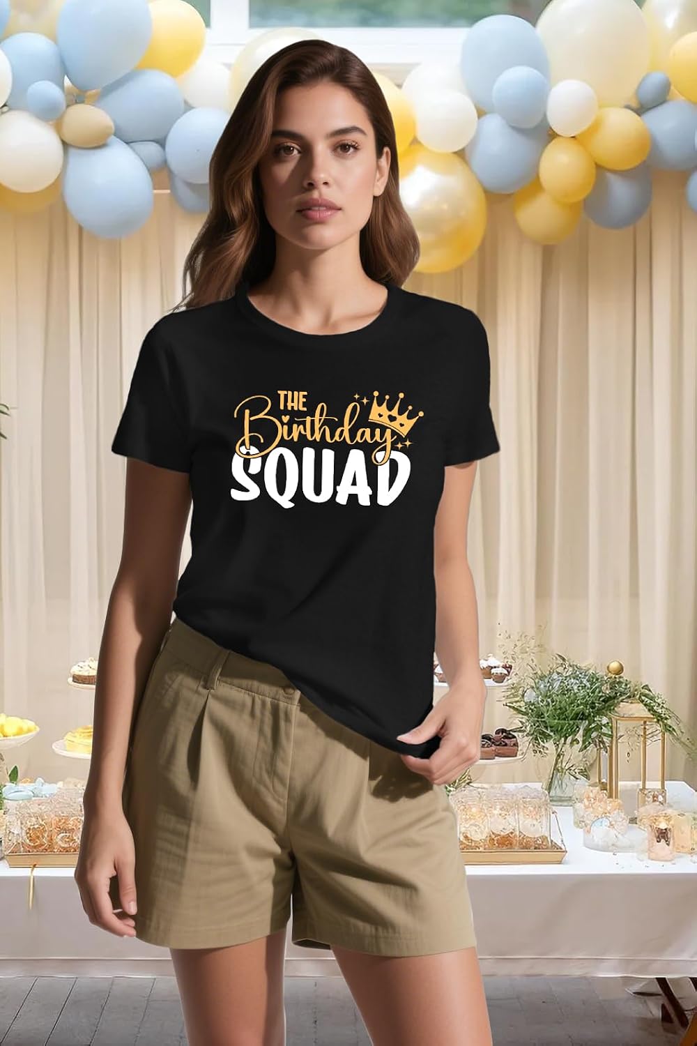Women Birthday Shirts Birthday Queen T-Shirt B-Day Party Crew Squad Top image 2