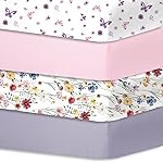 Bimocosy Crib Sheets 4 Pack, Baby Crib Sheets Fitted for Boys and Girls Breathable & Snug Fit, Soft Toddler Bed Sheets for Standard Crib Mattress Nursery Daycare Essentials, Butterfly Meadow