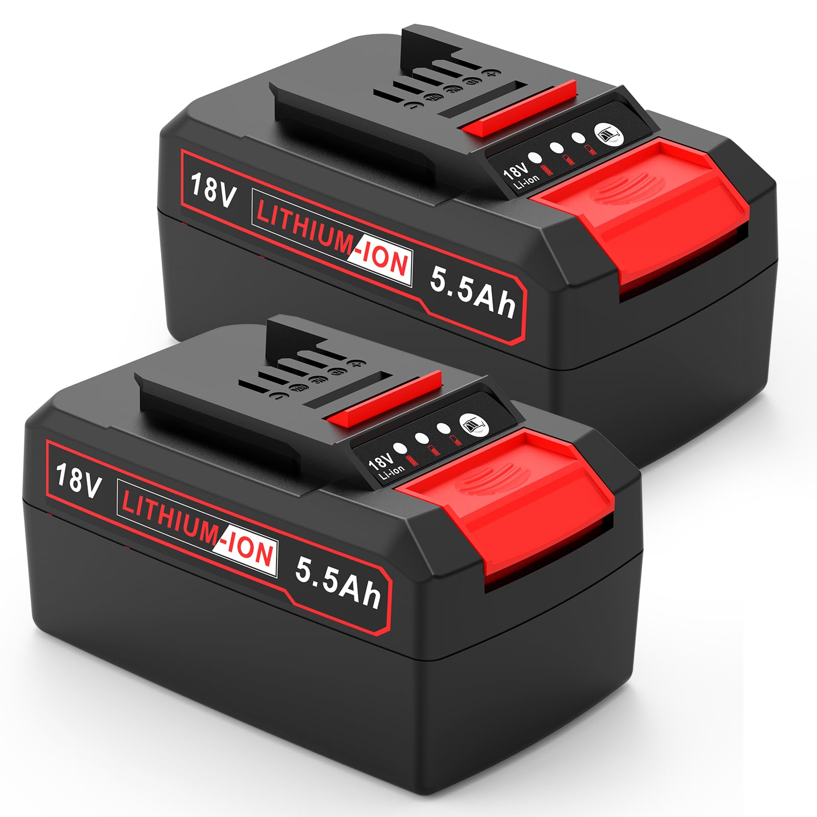 18V 5500Ah Replacement Battery for Einhell X-ChangeH Power, Compatible with Einhell All 18V Power X-Change Family Garden Tool Battery with LED Indicator 2 Packs