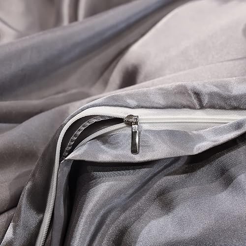 Vista 133 de Feelyou Juego de ropa de cama de satén similar a la seda, tamaño Queen, juego de funda de edredón sedosa rosa de lujo, funda de edredón suave, Multi