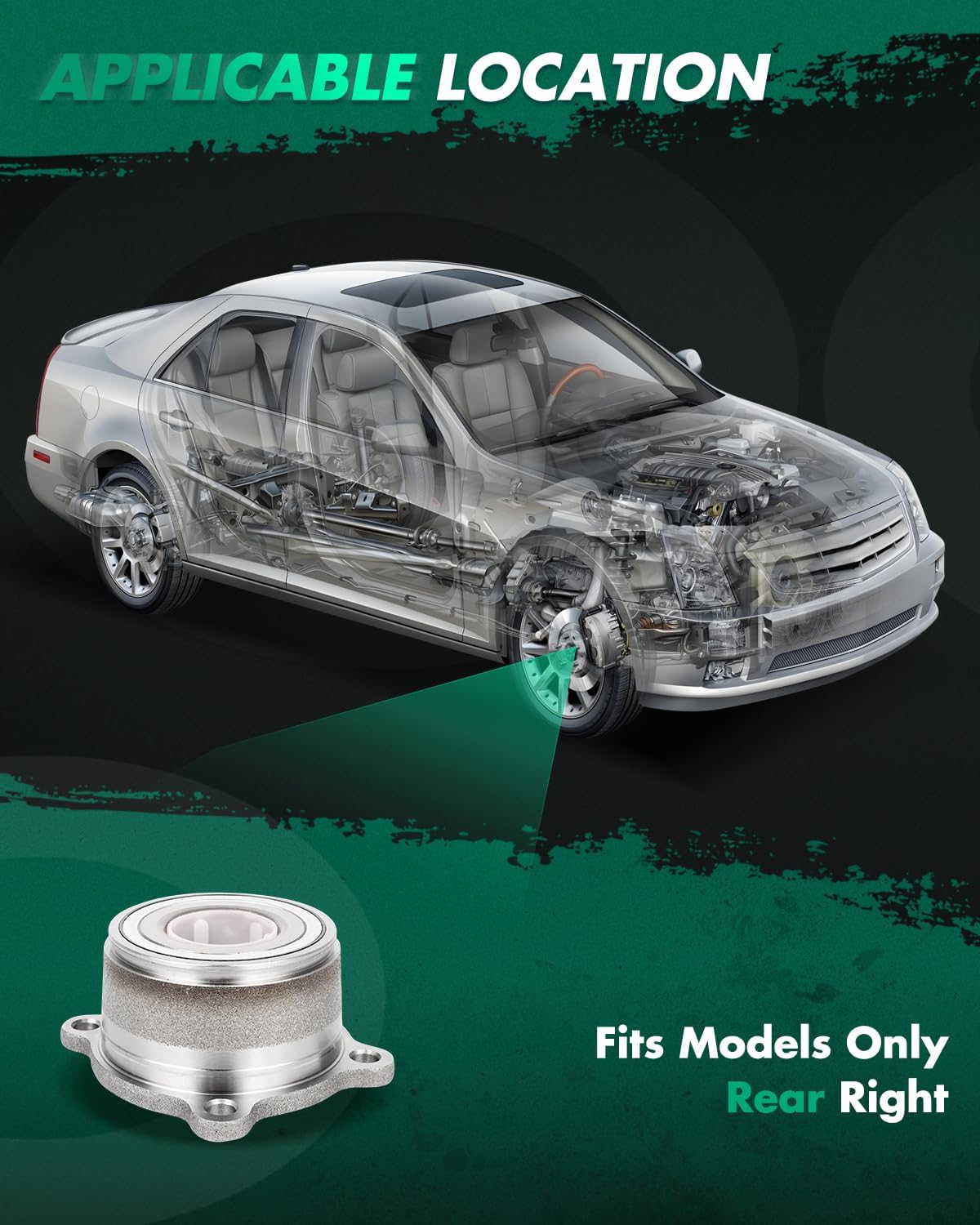 SCITOO 541011 2PC Rear Wheel Hub Bearing for 2005-2014 for Nissan Frontier,Xterra for Suzuki Equator 2.4L 2.5L 4.0L