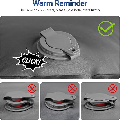 Miniatura 6 de OGERY Colchoneta de dormir para campamento, almohadilla de dormir reforzada extra gruesa de 6 pulgadas con almohadas y bomba de pie integrada,