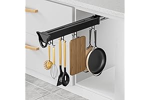 Double Row Hanger Storage Artifact Sliding Kitchen Utensils Holder