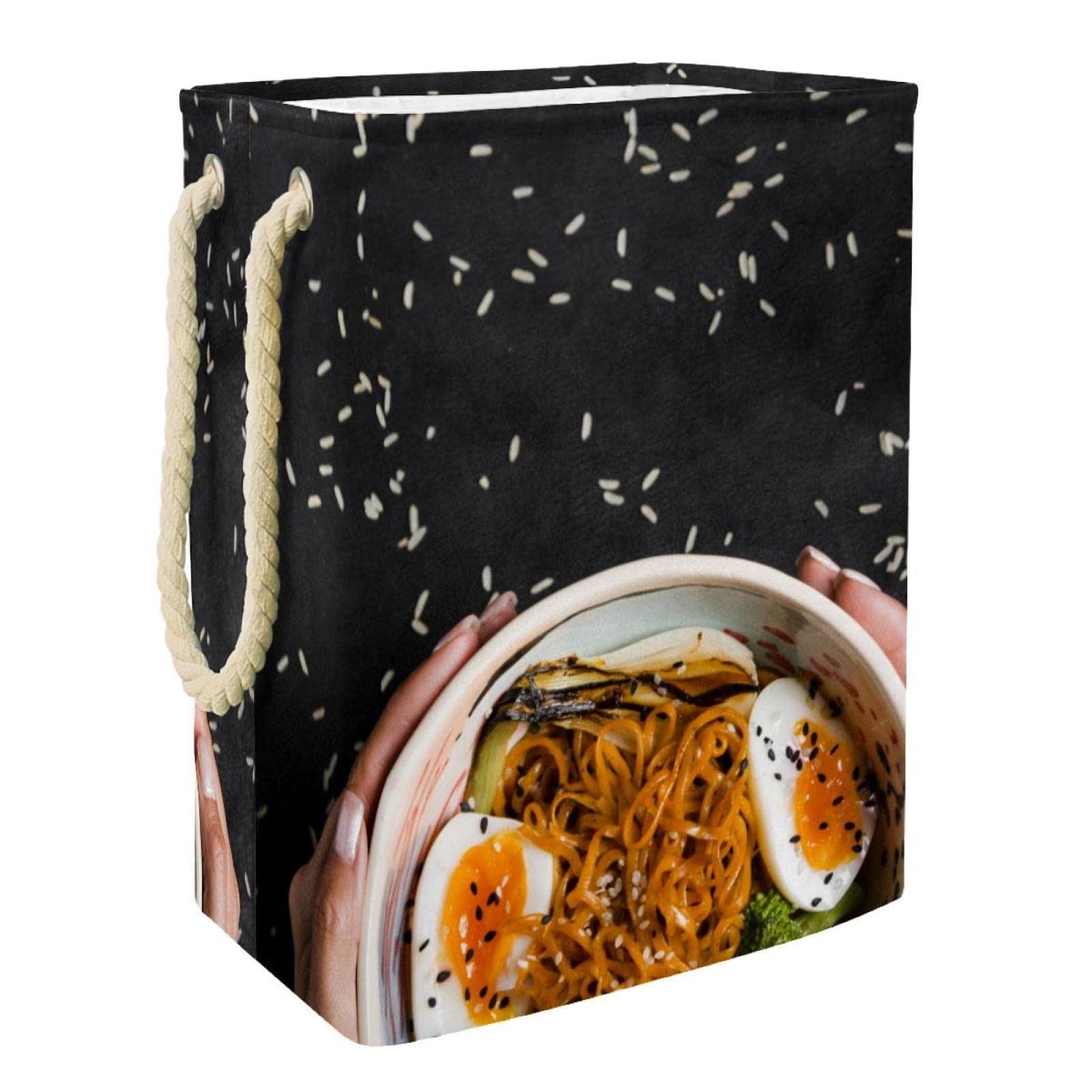 Grand panier à linge personnalisé avec poignées robustes pour un rangement de chambre élégant