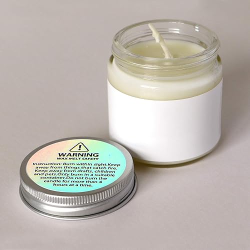 Miniatura 7 de Etiquetas holográficas de advertencia de velas, calcomanías de seguridad de fusión de cera para tarros de velas, latas, recipientes, suministros