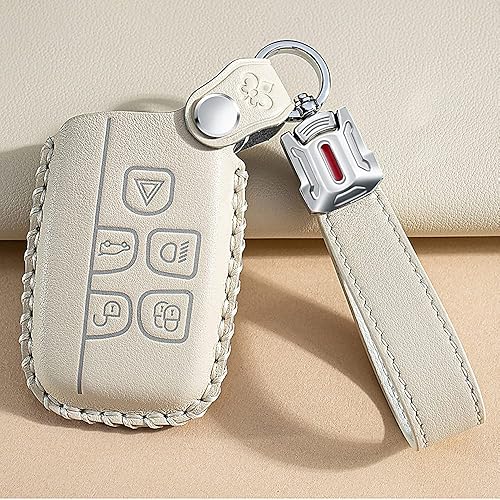 Miniatura 3 de SANRILY Funda para llavero Land Rover Discovery LR2 para Range Rover Sport para Jaguar XF con control remoto sin llave, protector de llave de piel