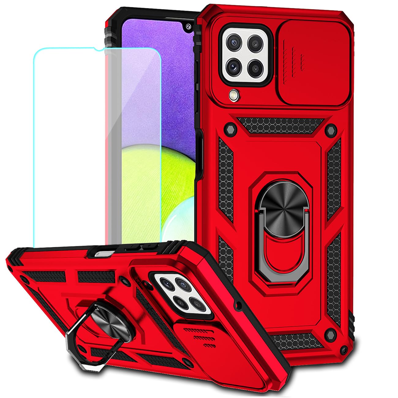 Coque Galaxy A22 4G écran cassé évité avec vitre incluse et coque rigide - 8