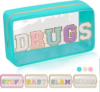 Iqimott Preppy Patch - Bolsa de maquillaje tr...