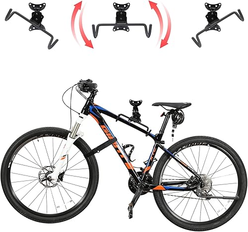 Miniatura 3 de UU-Major Ganchos ajustables para bicicleta de montaje en pared, ganchos de bicicleta para garaje, estante de bicicleta de pared de metal, soporte